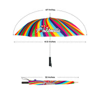 Thumbnail for Rainbow Candy Umbrella with Multi-Color LED Light Show, Strobe, Fade, Static LED Settings, AAA Batteries, 47” Canopy