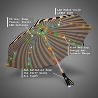 Thumbnail for Hypnotic Trance Umbrella with Multi-Color LED Light Show, Strobe, Fade, Static LED Settings, AAA Batteries, 47